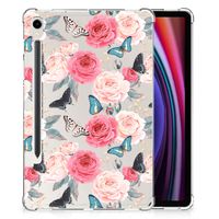 Samsung Galaxy Tab S9 Siliconen Hoesje Butterfly Roses - thumbnail