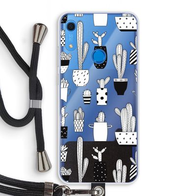 Cactusmotief: Huawei Y6s Transparant Hoesje met koord