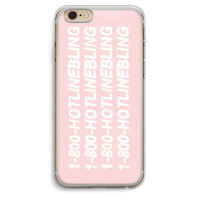 Hotline bling pink: iPhone 6 Plus / 6S Plus Transparant Hoesje