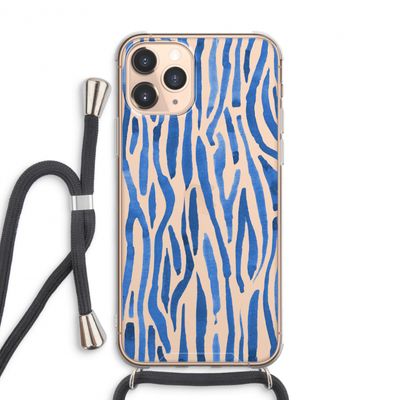 Blauwe nerven: iPhone 11 Pro Max Transparant Hoesje met koord