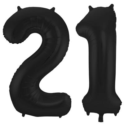 Folat Folie ballonnen - 21 jaar cijfer - zwart - 86 cm - leeftijd feestartikelen - verjaardag Folat Folie ballonnen - 21 jaar cijfer - zwart - 86 cm - leeftijd feestartikelen - verjaardag