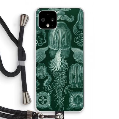 Haeckel Cubomedusae: Pixel 4 Transparant Hoesje met koord