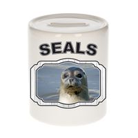 Dieren grijze zeehond spaarpot - seals/ zeehonden spaarpotten kinderen 9 cm