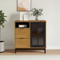 Dressoir met glazen deuren FLAM 80x40x80 cm massief grenenhout