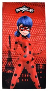 Ladybug Strandlaken parijs 70 x 140 cm rood