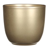 Mica Decorations Bloempot - goud - glanzend - keramiek - 14 x 14 cm - Plantenpotten