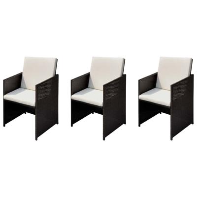 Tuinstoelen 3 pcs Bruin 56 x 52 x 87 cm Poly riet