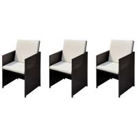 Tuinstoelen 3 pcs Bruin 56 x 52 x 87 cm Poly riet Tuinstoelen 3 pcs Bruin 56 x 52 x 87 cm Poly riet