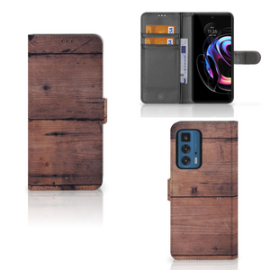 Motorola Edge 20 Pro Book Style Case Old Wood