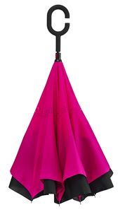 IMPLIVA Inside Out Zwart, Roze Glasvezel Polyester Volledig formaat Paraplu