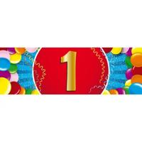 1 jaar leeftijd sticker - 19 x 6 cm - verjaardag - jubileum - versiering