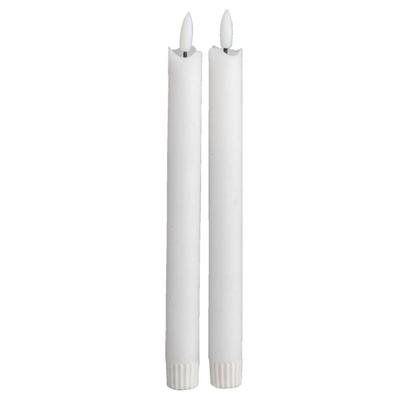 Leen Bakker - LED Dinerkaarsen - 25 Cm - 2 Stuks - Paraffine - Wit