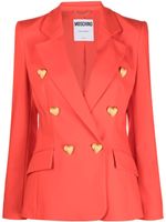 Moschino blazer croisé à boutons cœur - Rouge - thumbnail