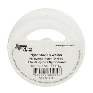 Nylon hobby draad wit 0.25 mm x 50 meter