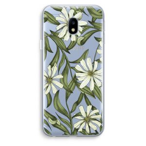 Wit bloemenpatroon: Samsung Galaxy J3 (2017) Transparant Hoesje