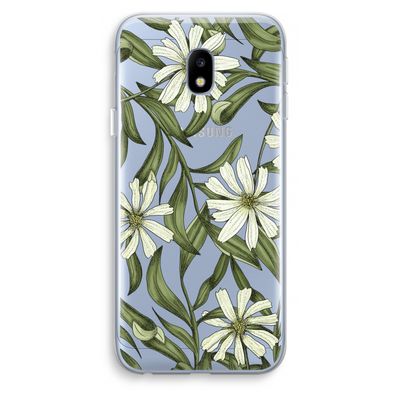 Wit bloemenpatroon: Samsung Galaxy J3 (2017) Transparant Hoesje