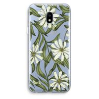 Wit bloemenpatroon: Samsung Galaxy J3 (2017) Transparant Hoesje