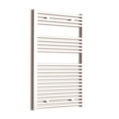 Elektrische Design Radiator Sanicare Plug & Play 111,8x60 cm Wit 730 Watt Met Zwarte Thermostaat Links Sanicare