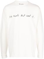 Bethany Williams sweat en coton à slogan imprimé - Blanc