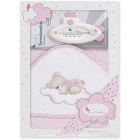 Interbaby Badaccessoires Cloud 100 Cm Katoen Roze 2-delig - thumbnail