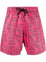 Philipp Plein short de bain à plaque logo - Rose