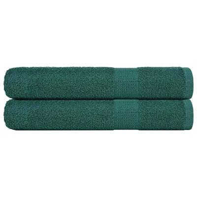 VidaXL Saunahanddoeken 2 st 80x200 cm 360 g/m² 100% katoen groen