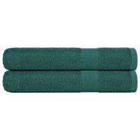 VidaXL Saunahanddoeken 2 st 80x200 cm 360 g/m² 100% katoen groen