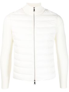 Moncler cardigan zippé à design matelassé - Blanc