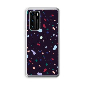 Dark Rounded Terrazzo: Huawei P40 Transparant Hoesje