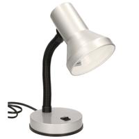 Gerimport Bureaulamp - zilverkleurig - 13 x 10 x 30 cm - Buigbare leeslampen/ tafellampen Gerimport Bureaulamp - zilverkleurig - 13 x 10 x 30 cm - Buigbare leeslampen/ tafellampen