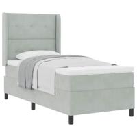 Boxspringbed met matras Lichtgrijs 90 x 190 cm Fluweel
