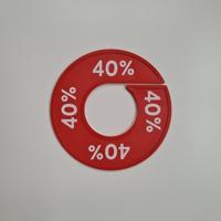 Maatring 9 cm rood/wit 40%