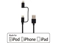 Mobilize Mobilize 2in1 Cable USB to Apple MFi Lightning or Micro USB 1.5m. Black