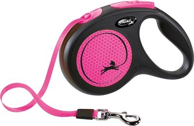 Flexi rollijn new neon tape zwart / roze