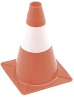 Perel signalisatiekegel, 30 cm hoog, rood/wit - thumbnail