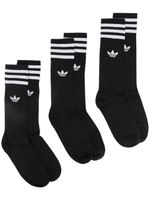 adidas lot de trois paires de chaussettes à rayures - Noir - thumbnail