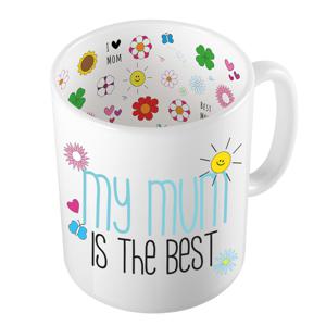 Cadeau koffie/thee mok voor mama - blauw - mama is de beste - keramiek - 300 ml - Moederdag