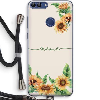 Zonnebloemen: Huawei P Smart (2018) Transparant Hoesje met koord