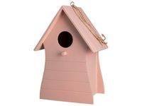 Gusta vogelhuisje hout 14x20.5cm roze - thumbnail
