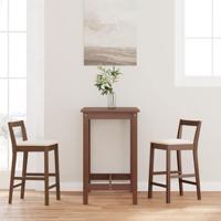 Barkrukken met kussens 2 stuks Bruin massief hout rubber