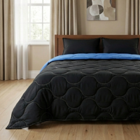 1+1 Gratis Wasbaar Lazy Dekbed Zonder Overtrek - Zonder Overtrek - Zwart Blauw - Dekbed-Discounter.nl