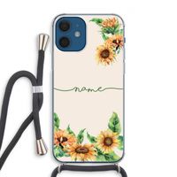 Zonnebloemen: iPhone 12 Transparant Hoesje met koord