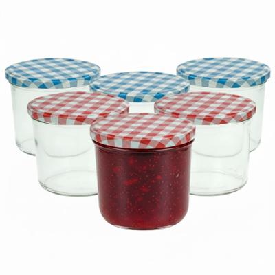 Weckpotten / inmaakpotten - rood / blauw - 6x stuks - 330 ml - met draaideksel - glas