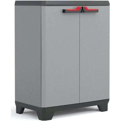 KETER | STILO LAGE KAST, grijs / zwart / rood, 68 x 39 x 90 cm