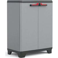 KETER | STILO LAGE KAST, grijs / zwart / rood, 68 x 39 x 90 cm
