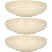 Kommetje/schaaltje - 6x - Dessert/ontbijt - Kunststof - D16 cm - beige