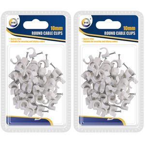 150x Witte kabelclips/kabelklemmen met spijker 10 mm