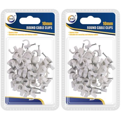 150x Witte kabelclips/kabelklemmen met spijker 10 mm