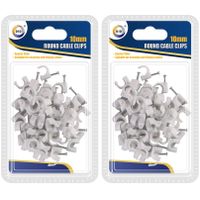 150x Witte kabelclips/kabelklemmen met spijker 10 mm