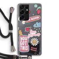 Positivity: Samsung Galaxy S21 Ultra Transparant Hoesje met koord